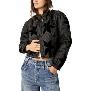 Free People Quilted/Puffer Button Front Jacket, Large